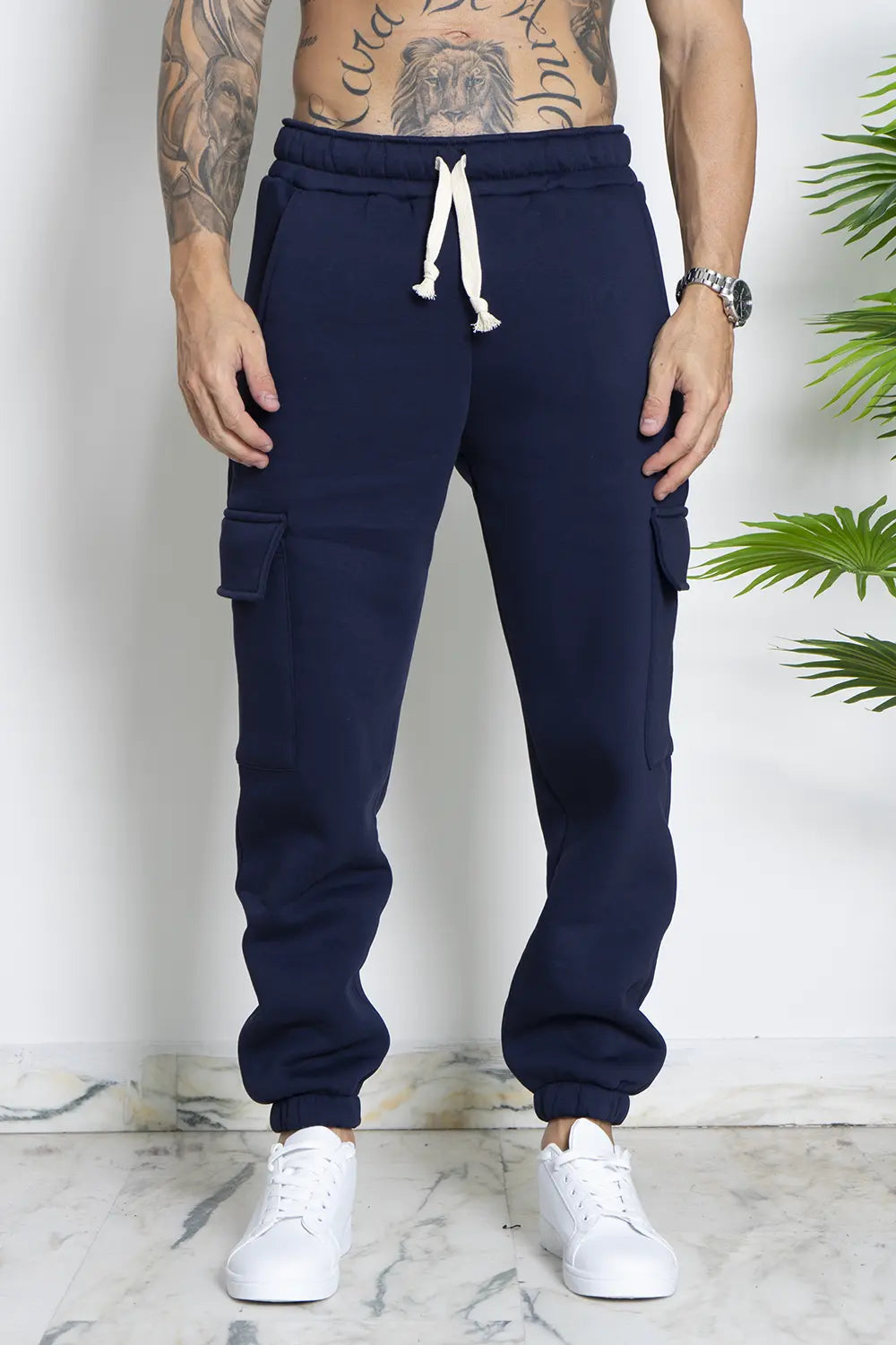 Pantalone Tuta Cargo Felpato Art.TR110