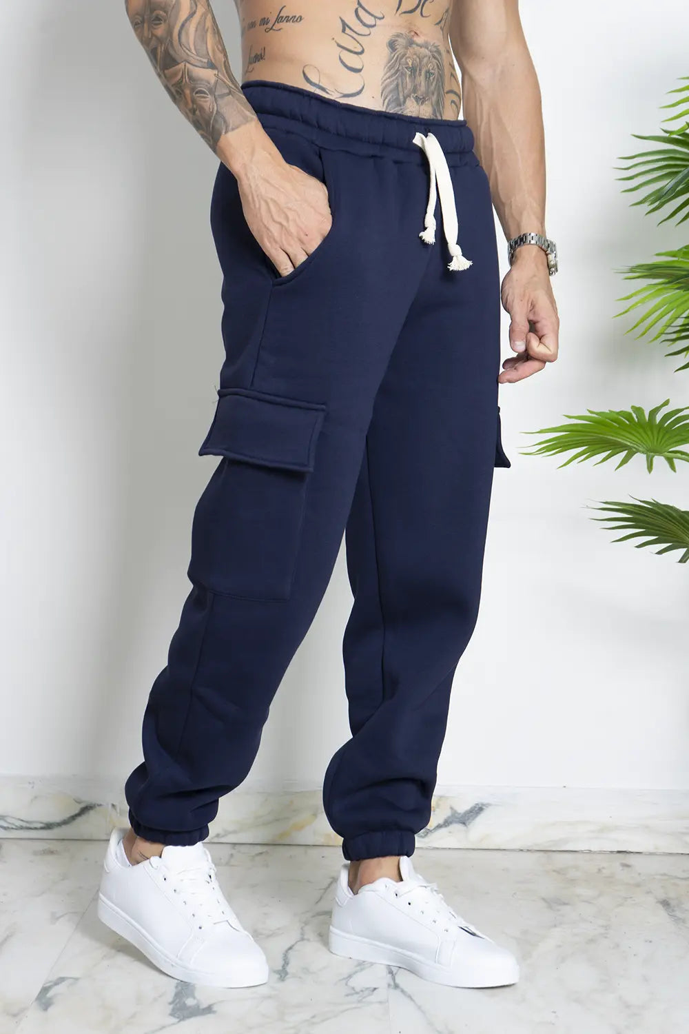 Pantalone Tuta Cargo Felpato Art.TR110