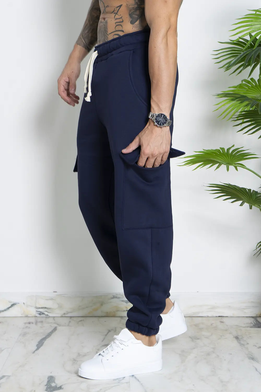 Pantalone Tuta Cargo Felpato Art.TR110