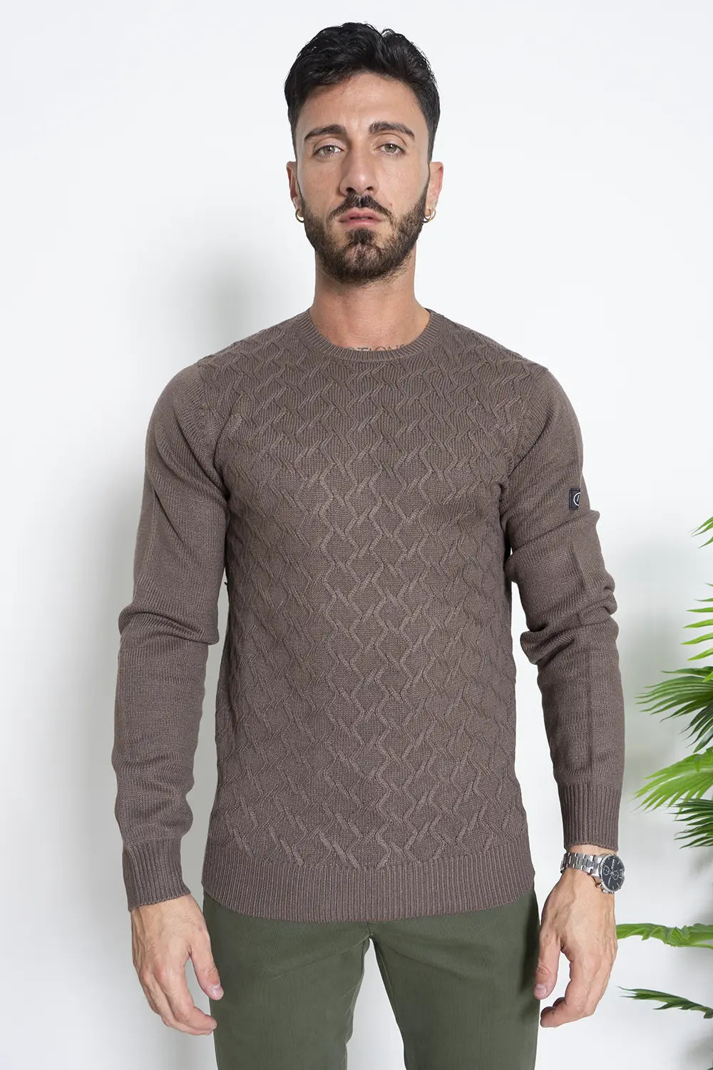 Maglia Uomo Fantasia Intreccio Girocollo Art.M235188