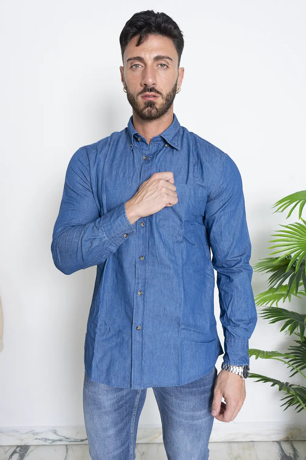 Camicia Uomo Jeans Regualr Fit Art.C75