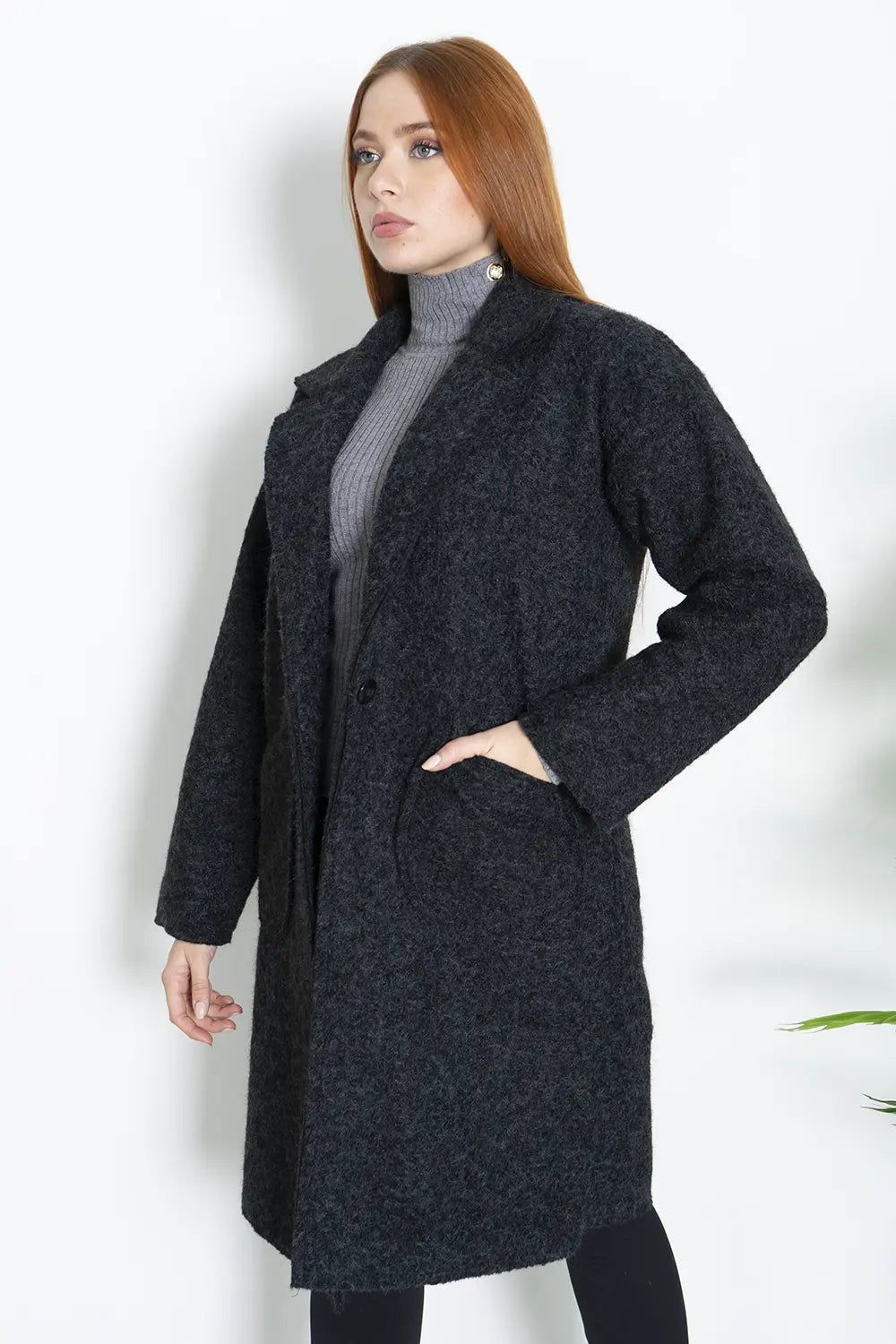 Cappotto Donna Over Lungo Effetto Bouclè Art.SUP6421