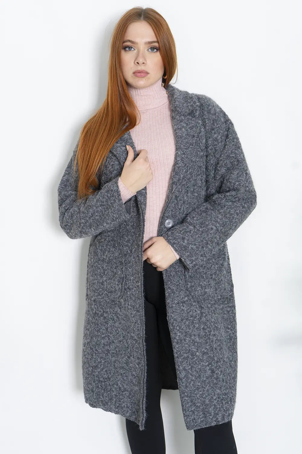 Cappotto Donna Over Lungo Effetto Bouclè Art.SUP6421