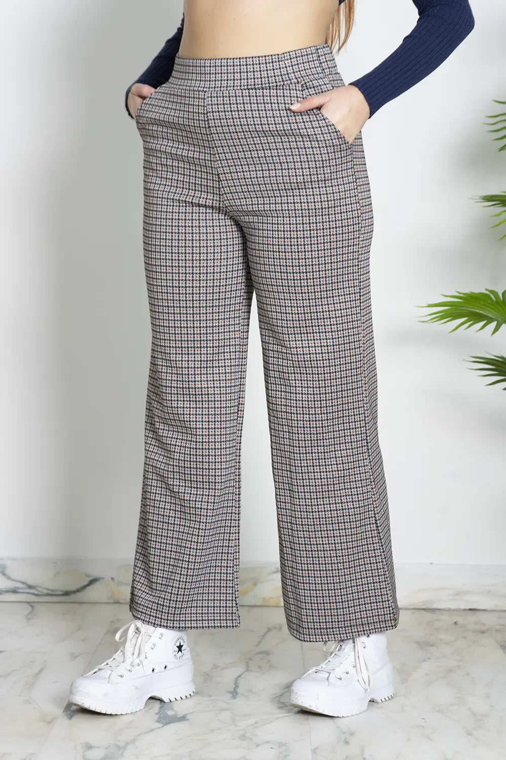 Pantalone A Gamba Larga Modello Scozzese Art.El14303